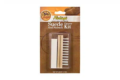 Fiebing's Suede & Nubuck Cleaner Kit   Contains a Dry Cleaning Bar and Nap Lifting Brush   Use on Regular & Delicate Suede as well as Nubuck and Napped Finishes   Safe for All Colors