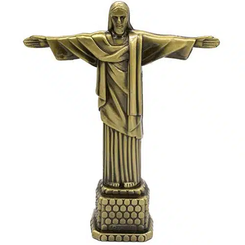 Froiny Metal Brazil Cristo Redentor Figurine Catholic Jesus Statue Ornament Office Home Desktop Decoration Gift