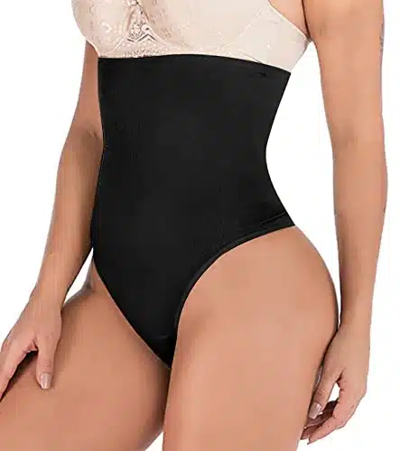 Hioffer omen Waist Cincher Girdle Tummy Slimmer Sexy Thong Panty Shapewear Black