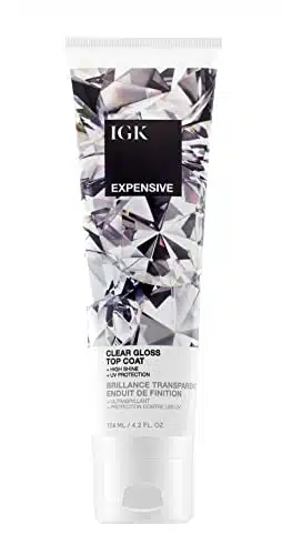 IGK EXPENSIVE Clear Gloss Top Coat  Shine + Strengthen + Smooth  Vegan + Cruelty Free  Oz