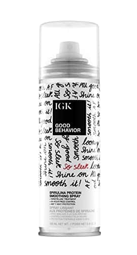 IGK GOOD BEHAVIOR Spirulina Protein Smoothing Spray  Keratin Like Treatment + Frizz Control + Heat Protectant  Vegan + Cruelty Free  Oz