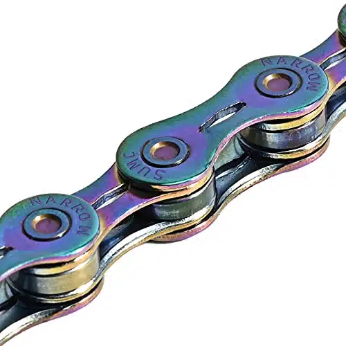 Inkesky Speed Bike Chains   Links   x Inch   Compatible with ShimanoKMCCampagnoloSRAM for Road & Mountain Bike (RainbowTi N Coating  SXEL (Lighter))