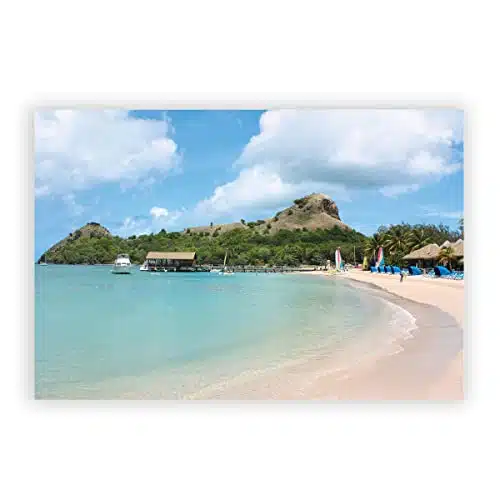 Island Beach Canvas Wall Art Poster For Living Room Bedroom Pigeon Island In St Lucia With Beach Resort Decorative Painting Print Wall Decor Home Decor xIn