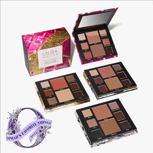 LAURA GELLER Oprah's Favorite Things Party Palette Gift Set   Full Face Makeup Palettes with Eyeshadow, Highlighter, Blush   Travel Friendly