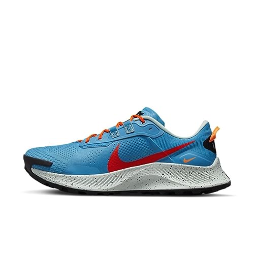 Nike Pegasus Trail ens Running Trainers DASneakers Shoes ( EU , Laser Blue Habanero red )