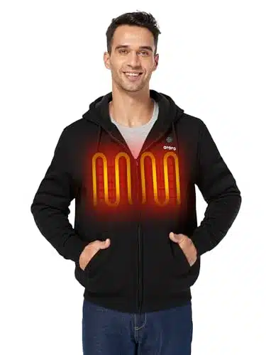 ORORO Heated Hoodie with Battery Pack (Large, Black)