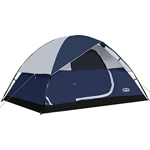 Pacific Pass Camping Tent Person Family Dome Tent with Removable Rain Fly, Easy Set Up for Camp Backpacking Hiking Outdoor,Navy Blue