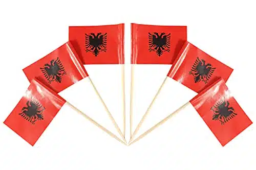 QQSD Albania Toothpick Flag Albanian Small Mini Cupcake Topper Flags,pcs