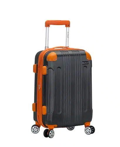 Rockland London Hardside Spinner Wheel Luggage, Charcoal, Carry On Inch