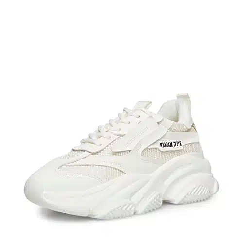 Steve Madden Women's Possession Sneaker, White,