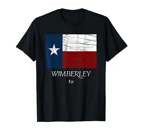 WIMBERLEY TX   TShirt  Texas Flag   City State Tee