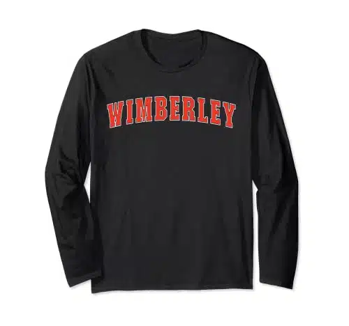 Wimberley Texas TX College Style Red Text Wimberley Long Sleeve T Shirt