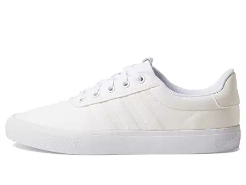 adidas womens Vulc Raidr Skate Shoe, WhiteWhiteSilver Metallic,