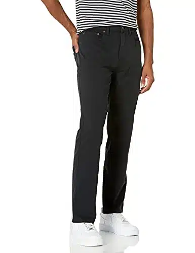 Amazon Essentials Men's Athletic Fit Pocket Stretch Twill Pant (Available in Big & Tall), Black,  x L