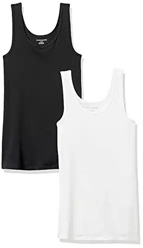 Amazon Essentials Women's Slim Fit Tank, Pack of , BlackWhite, X Large