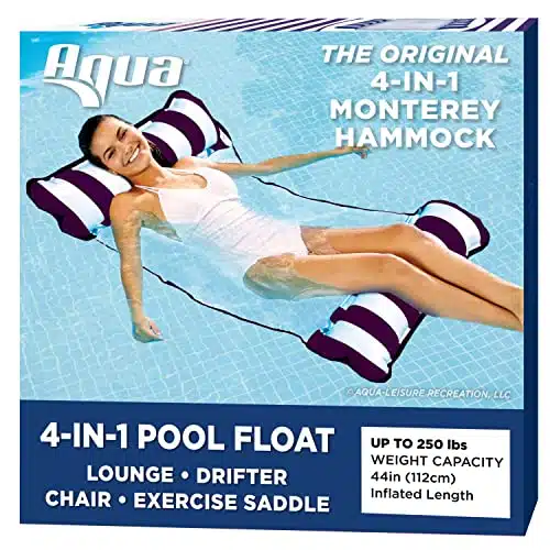 Aqua Original in onterey Hammock Pool Float & Water Hammock  Multi Purpose, Inflatable Pool Floats for Adults  Patented Thick, Non Stick PVC Material