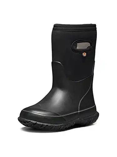 BOGS Grasp Rain Boots I Waterproof, Insulated All Weather Mud & Snow Boots for Cold Weather I Big Girls, Big Boys, Little Girls & Little Boys   Black