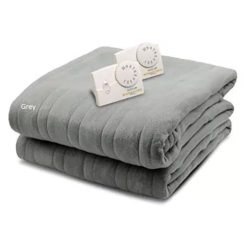 Biddeford Blankets Comfort Knit Heated Blanket with Therapeutic Heat Settings, Machine Washable, Safety Tested & Approved   Perfect for Warm, Cozy Nights, Analog Controller, K