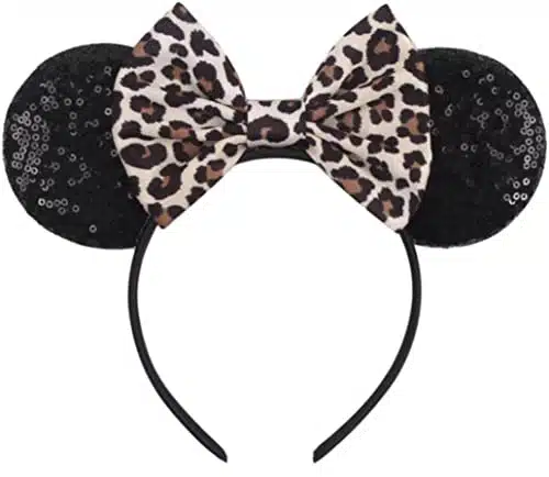 CLGIFT Leopard Mickey Ears, Cheetah Mickey Ears, Leopard Minnie Ears, Cheetah Minnie Ears, Minnie Ears, Mickey Ears, Lion King Animal Kingdom Ears, Ears