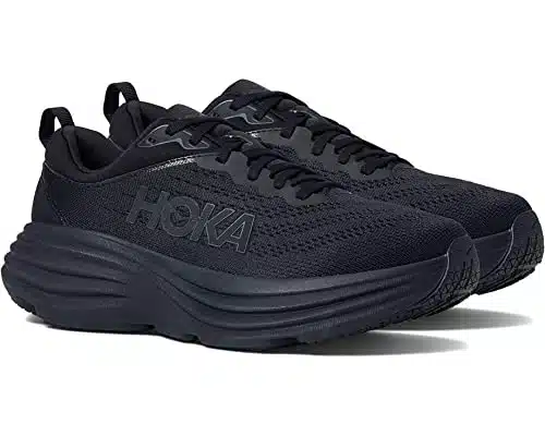 HOKA ONE ONE  Women's, Bondi Road Running Sneakers (Black Monochrome   ) (B) US