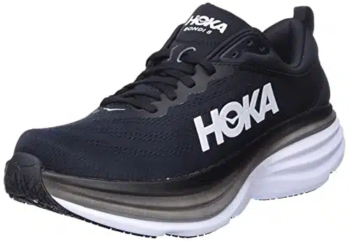 Hoka Men's Bondi Sneaker, BlackWhite,