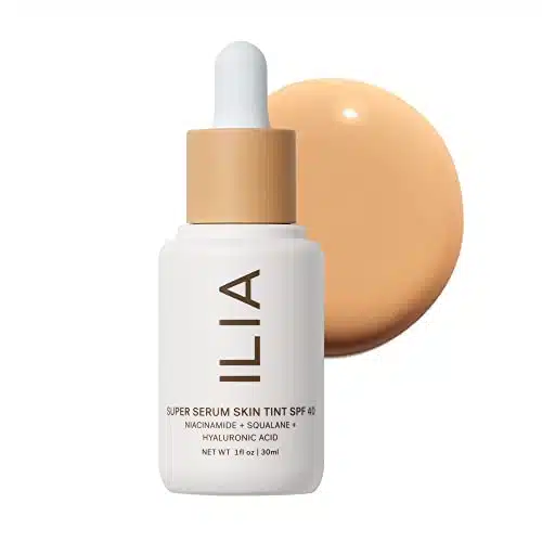 ILIA   Super Serum Skin Tint SPF  Clinically Proven, Non Comedogenic, Vegan, Clean Beauty (Shela ST)