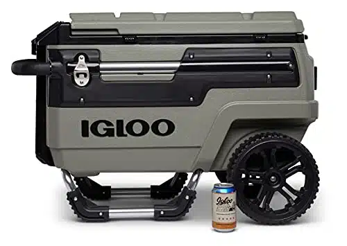 Igloo Qt Premium Trailmate Wheeled Rolling Cooler, Olive Green