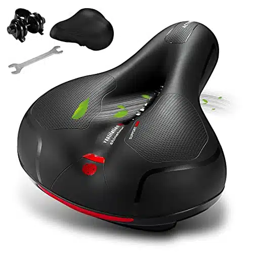 LCYMD Comfortable Seat Cushion for Men Women with Dual Shock Absorbing Ball Memory Foam Waterproof Wide Bicycle Saddle Fit for StationaryExerciseIndoorMountainRoad Bikes