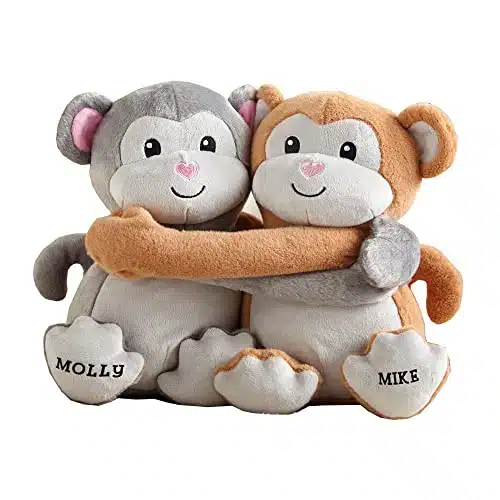 Let's Make Memories Personalized Hugging Plush Monkeys   for Couples   for Him   for Her   Monkey Stuffed Animal for Valentine's Day