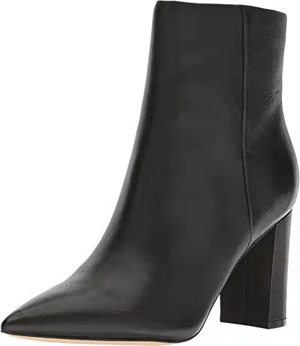 Marc Fisher LTD Women's ULANI Ankle Boot, Black Leather ,