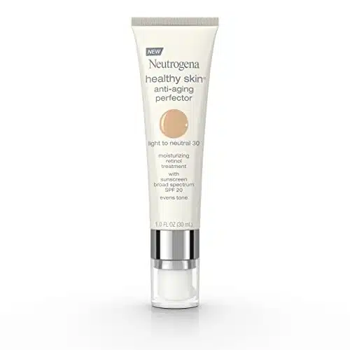 Neutrogena Healthy Skin Anti Aging Perfector Tinted Facial Moisturizer and Retinol Treatment with Broad Spectrum SPF Sunscreen with Titanium Dioxide, Light to Neutral, fl. oz