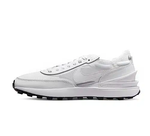 Nike Womens Waffle One Leather Textile White White Black Trainers