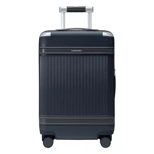 Paravel Aviator Luggage  Carbon Neutral Made with Recycled Material & Vegan Leather  Carry on Luggage  Scuba Navy