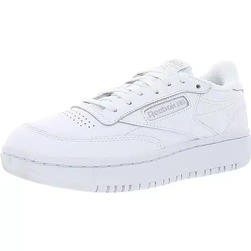 Reebok Women's Club C Double Sneaker, WhiteCold Grey,