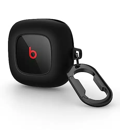 SURITCH Protective Case Cover and Keychain for Beats Fit Pro Earbuds   Shock Absorbing TPU Shell in Black