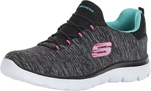 Skechers Women's Summits Quick Getaway Sneaker, BlackLight Blue, ide