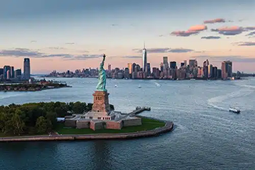 Statue of Liberty at Sunset New York City NYC Photo Photograph Cool Wall Decor Art Print Poster x