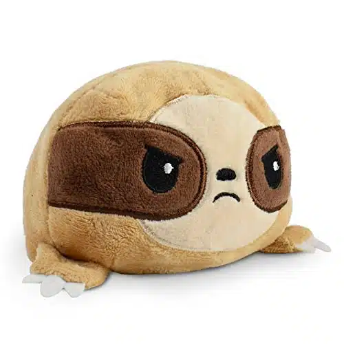 TeeTurtle   The Original Reversible Sloth Plushie   Brown   Cute Sensory Fidget Stuffed Animals That Show Your Mood inch