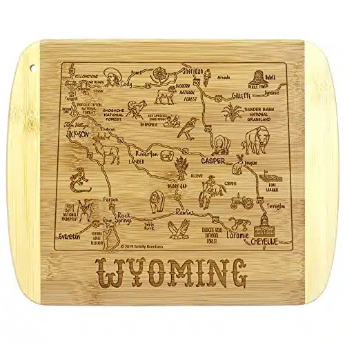 Totally Bamboo A Slice of Life Wyoming State Serving and Cutting Board, x