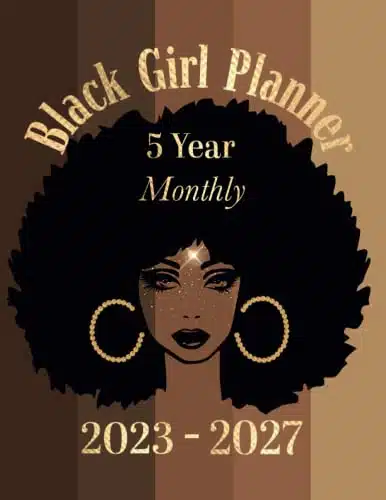 Year Monthly Black Girl Planner January to December (onths) with US Federal Holidays & Observances