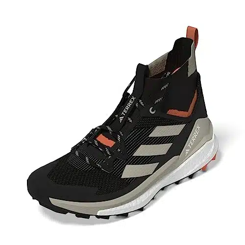 adidas Men's Terrex Free Hiker Sneaker, BlackWonder BeigeSemi Impact Orange,