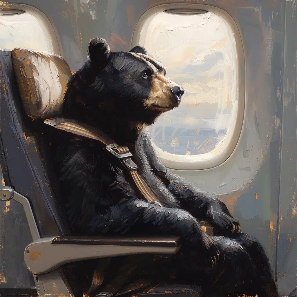 bear on a plane