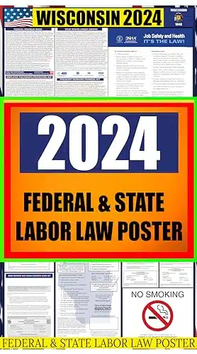 isconsin (WI) State Labor Law Poster   State, Federal and OSHA Compliant Laminated Poster   Ideal for Posting in The Workplace   Easy to Read Print   Perfect for Common Rooms 