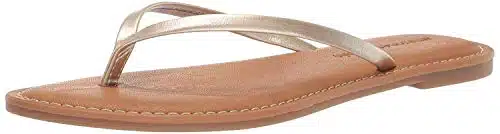 Amazon Essentials Women's Thong Sandal, Gold,