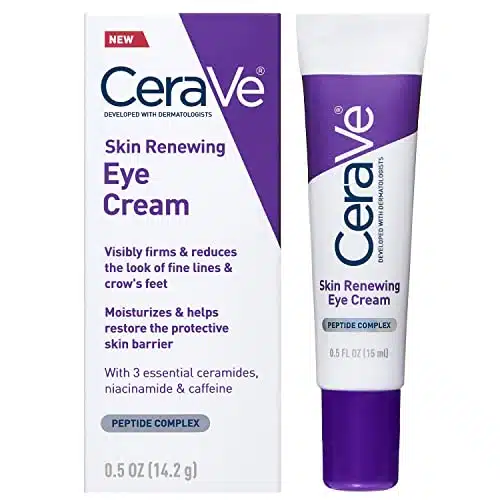 CeraVe Eye Cream for Wrinkles  Under Eye Cream with Caffeine, Peptides, Hyaluronic Acid, Niacinamide, and Ceramides for Fine Lines  Fragrance Free & Ophthalmologist Tested Oun