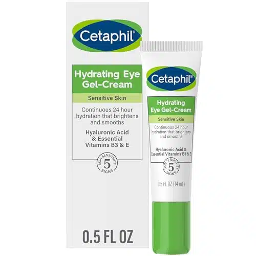 Cetaphil Hydrating Eye Gel Cream, With Hyaluronic Acid, fl oz, Brightens and Smooths Under Eyes, Hour Hydration for All Skin Types, (Packaging May Vary)