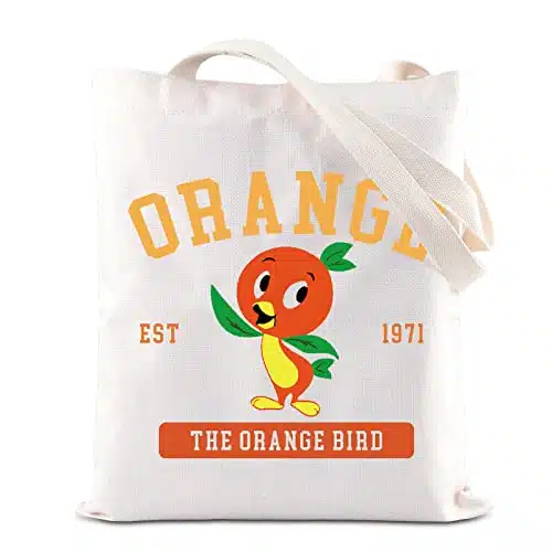 FOTAP Orange Bird Makeup Bag Cartoon Character Lover Gift Orange Bird Est Zipper Pouch Magic Kingdom makeup bag (ORANGE Tote)