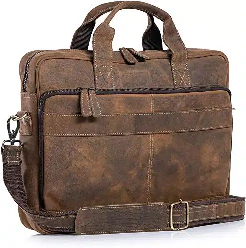 Leather Briefcase Inch Laptop Messenger Bags for Men and Women Best Office School College Briefcase Satchel Bag