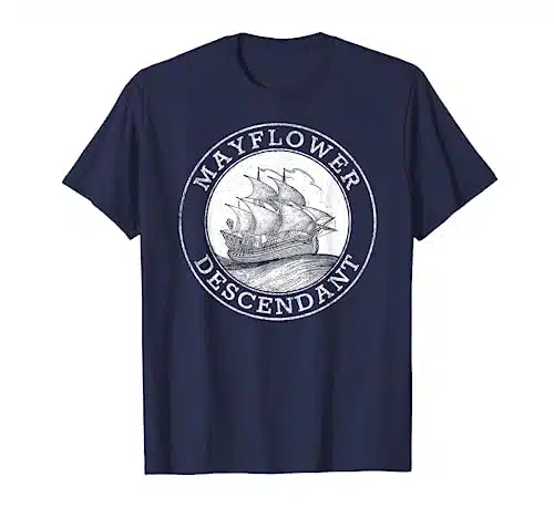 Mayflower Descendant Vintage Illustration T Shirt