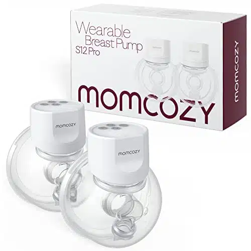 Momcozy Breast Pump SPro Hands Free, Wearable & Wireless Pump with Soft Double Sealed Flange, odes & Levels Double Electric Pump Portable, Smart Display, mm, Pack, Elegant Whi